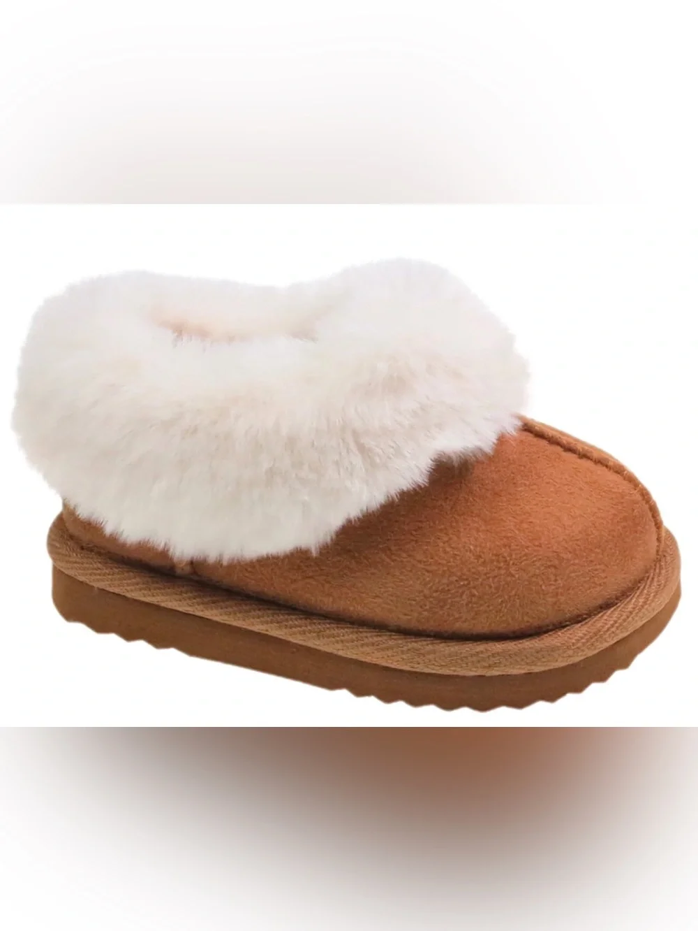 Wonder Nation Baby Girls Faux Fur Trim Slippers